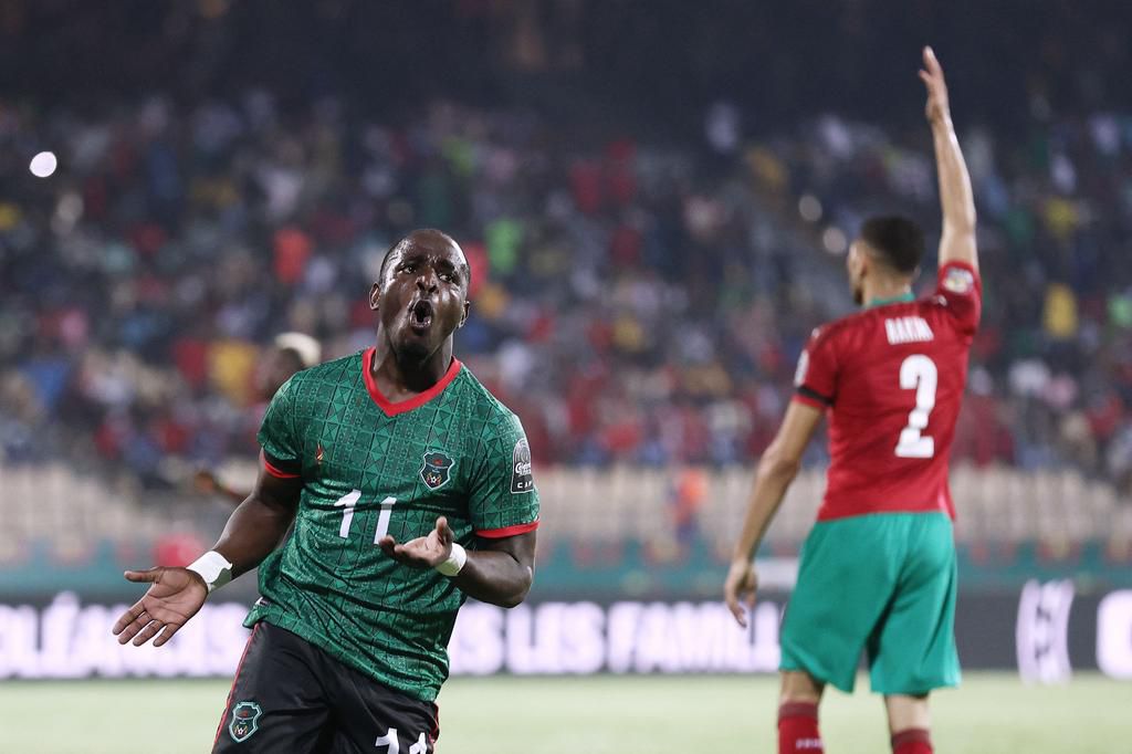 Gabadinho Mhango was in the mood against Morocco.