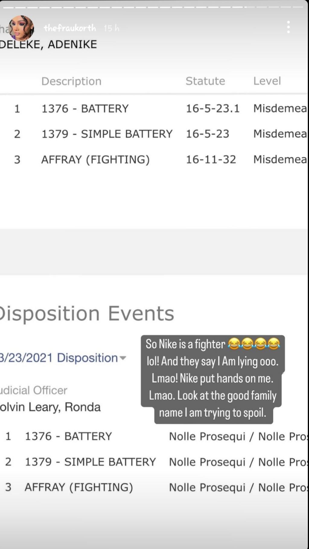 Korth's Instagram story [Instagram/thefraukorth]