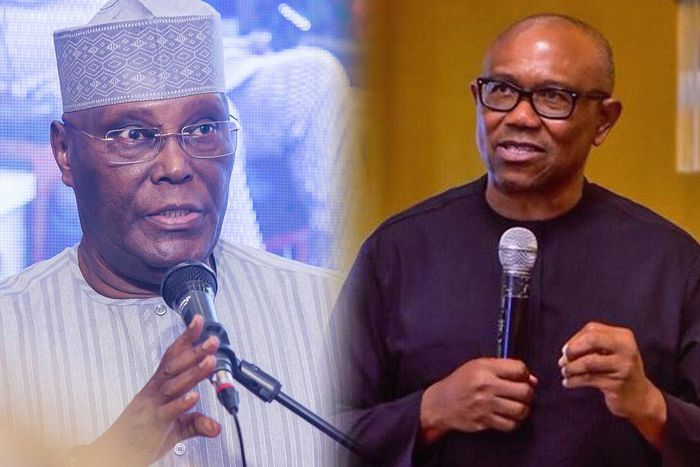 Alhaji Atiku Abubakar, the Presidential candidate of the PDP in the 2023 elections and Peter Obi of the Labour Party. [Premium Times]