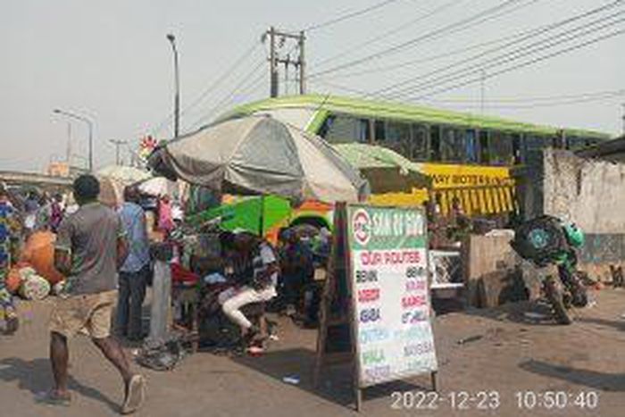 A picture of a park in Lagos during Christmas.