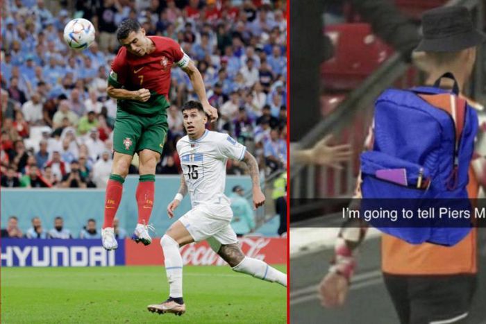 Cristiano Ronaldo attempted to claim Bruno Fernandes' goal