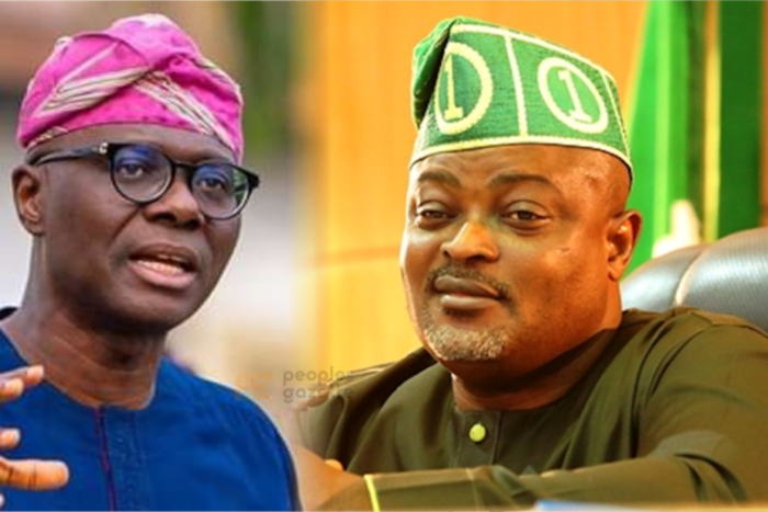 Governor Babajide Sanwo-Olu of Lagos State and the Lagos State House of Assembly Speaker, Mudashiru Obasa. [PG]