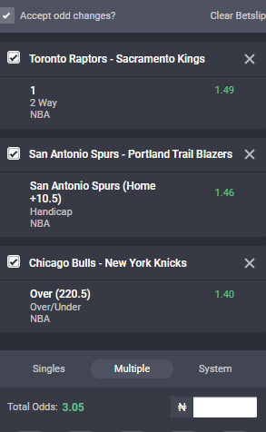 Value bet accumulator for NBA
