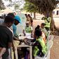 Voters on a line waiting to cast their votes at Iregun Street, Ward 3, Polling Unit 3, Iperu, Ogun2
