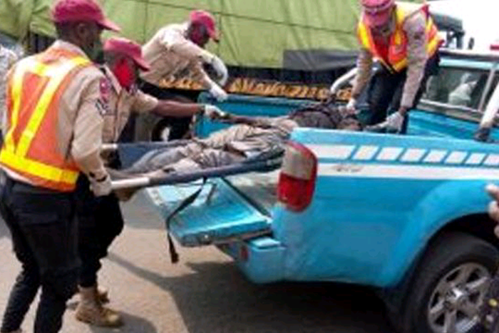 2 injured as bus rams into petroleum tanker in Kogi.