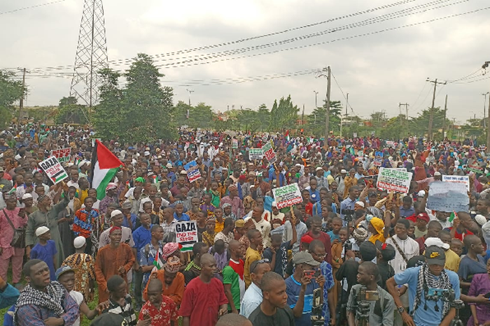 Pro-Palestine Muslims hold rally in Lagos, condemn Israel's bombing of Gaza [Daily Trust]