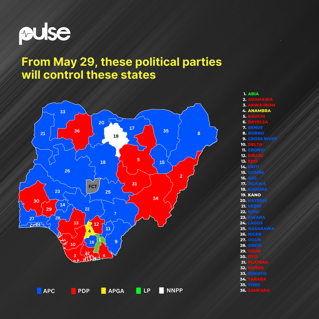 The 2023 governorship elections have altered Nigeria's electoral map