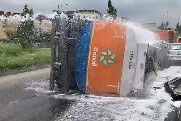 The scene of the accident in Surulere area of Lagos. [Channels TV]