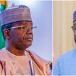 Former Governor of Zamfara State, Bello Matawalle and his successor, Dauda Lawal. [Channels TV}