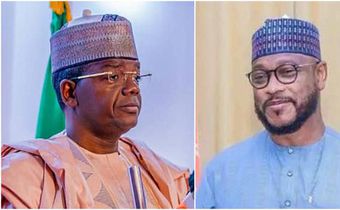 Former Governor of Zamfara State, Bello Matawalle and his successor, Dauda Lawal. [Channels TV}