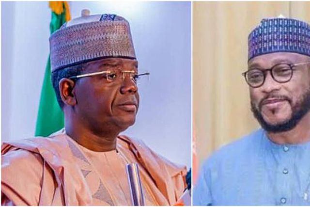 Former Governor of Zamfara State, Bello Matawalle and his successor, Dauda Lawal. [Channels TV}