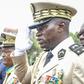 Head of Gabon’s elite Republican Guard, General Brice Oligui Nguema (R), is decorated by Gabon Prime Minister Alain Claude Bilie Bie Nze (L) in Libreville on August 16, 2023 during celebrations ahead of Gabon Independence day celebrated on August 17, 2...