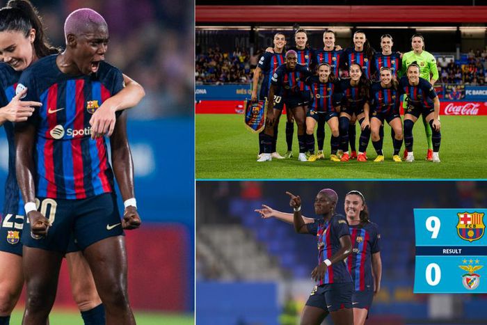 Asisat Oshoala scores brace as Barcelona thrash Uchiebe's Benfica 9-0 to start Champions League campaign