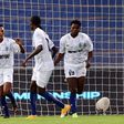 Mary-Magdalene Anjor celebrates goal with Bayelsa Queens teammates