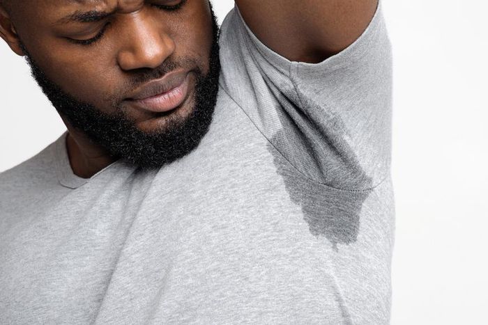 Person having excessive underarm sweating