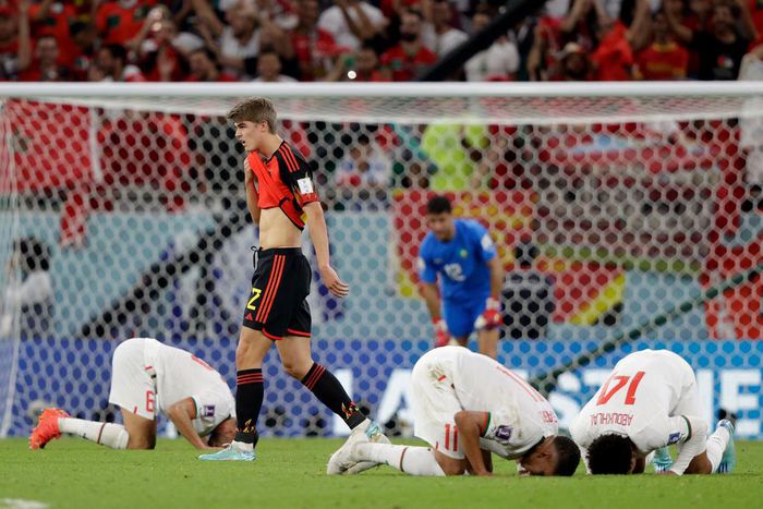 Belgium after their loss to Morocco