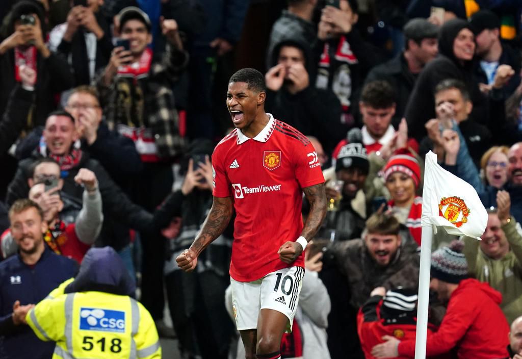 Marcus Rashford opened the scoring for Man United against West Ham on Sunday