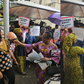 Staff members of PTAD welcomed her back with placards and loud cheers at the entrace of the office buliding.