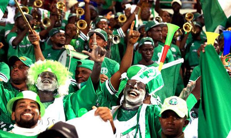 Nigerians jubilation during a Super Eagles match at the ongoing AFCON. [Channels TV]