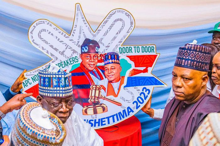 APC Presidential candidate, Asiwaju Bola Tinubu and his running mate, Kashim Shettima. [Twitter:TinubuMediaS]