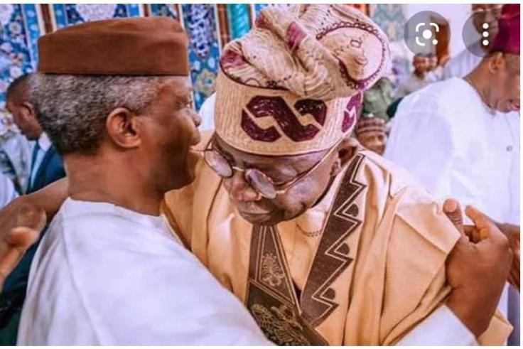 Former Vice President, Yemi Osinbajo and President Bola Tinubu. (Punch)