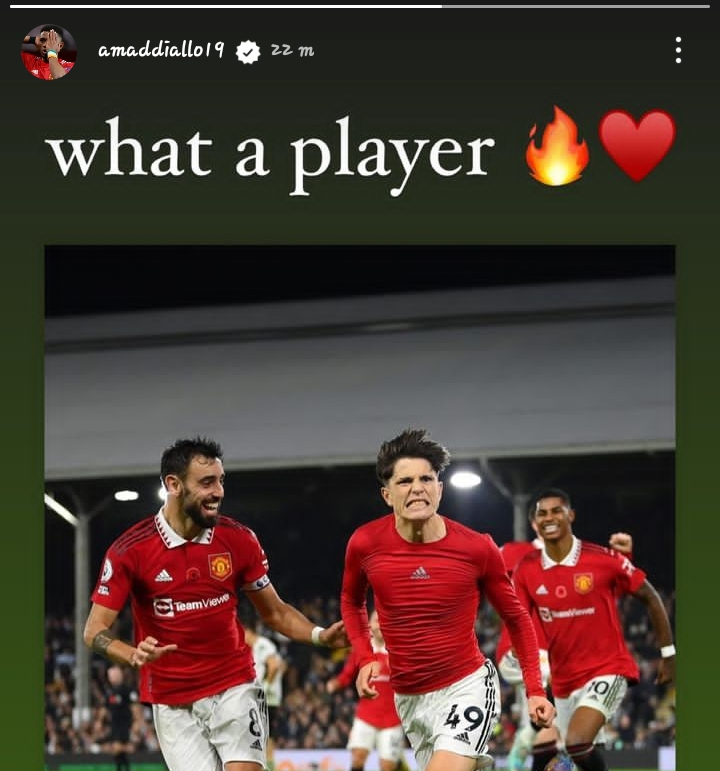 Amad posted on his Instagram story.