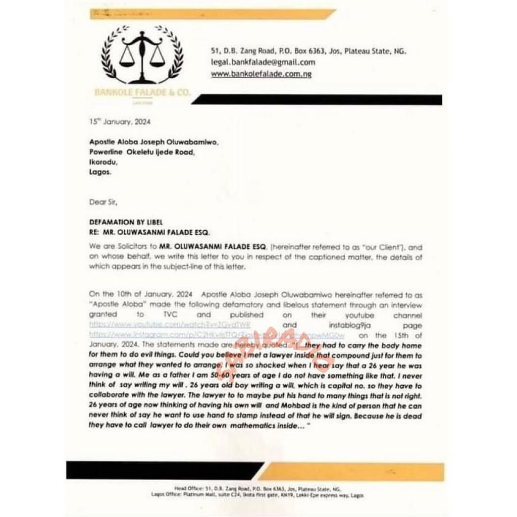 The first page of the document [Instagram/Sabi Radio]