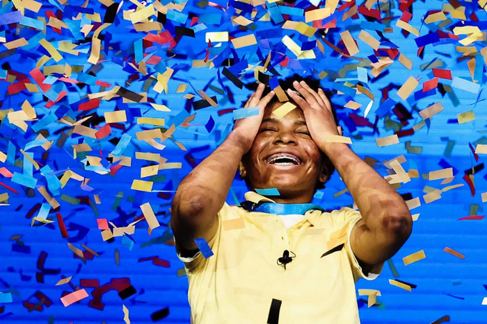 Zaila Avant-garde became the first Black American to win and hold the title of national spelling bee champion in 2021 [Scott McIntyre/New York Times/Redux]
