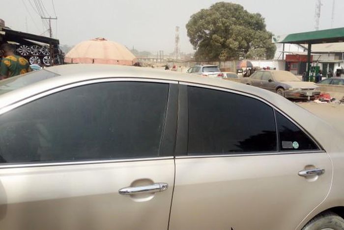 Car with tinted glasses