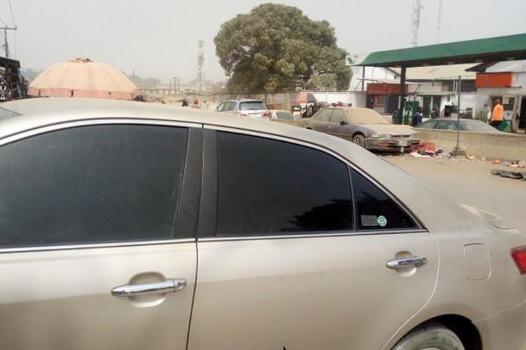 Car with tinted glasses