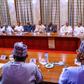 President Muhammadu Buhari and Governors elected on the platform of the All Progressives Congress meet in Abuja to discuss the crisis rocking the party over chairmanship tussle. [Twitter/@BashirAhmaad]