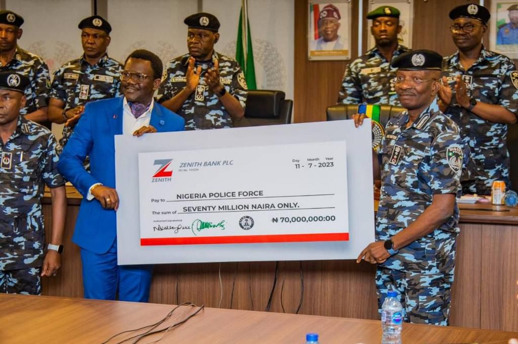Egbetokun presents ₦535.6m cheques to families of deceased officers. [Twitter:@PoliceNG]