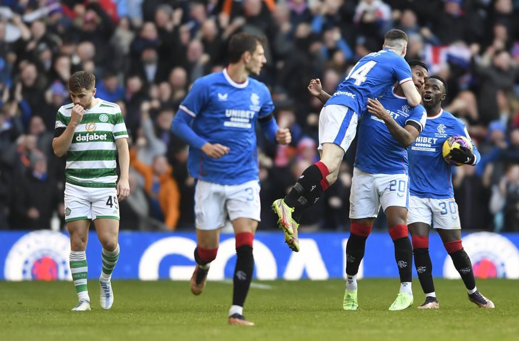 Glasgow, Scotland, 2nd January 2023. Ryan Kent of Rangers scored his teams first goal during the cinch Premiership match at Ibrox Stadium, Glasgow.