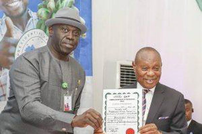 Retired Maj.-Gen. Barry Ndiomu, Interim Administrator of PAP and Head of the Advisory Board, Justice Francis Tabai. [NAN]