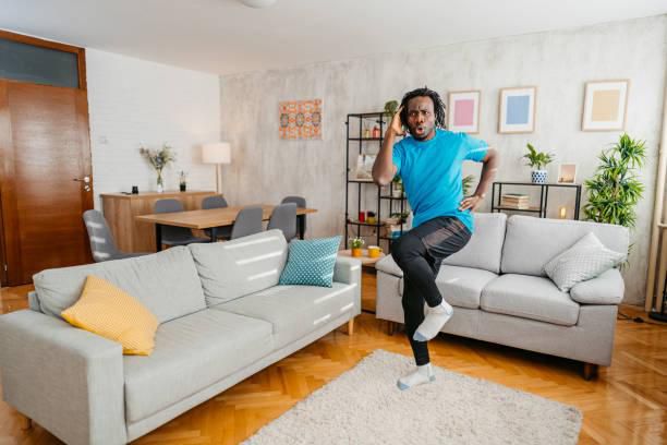 A man working out from the house