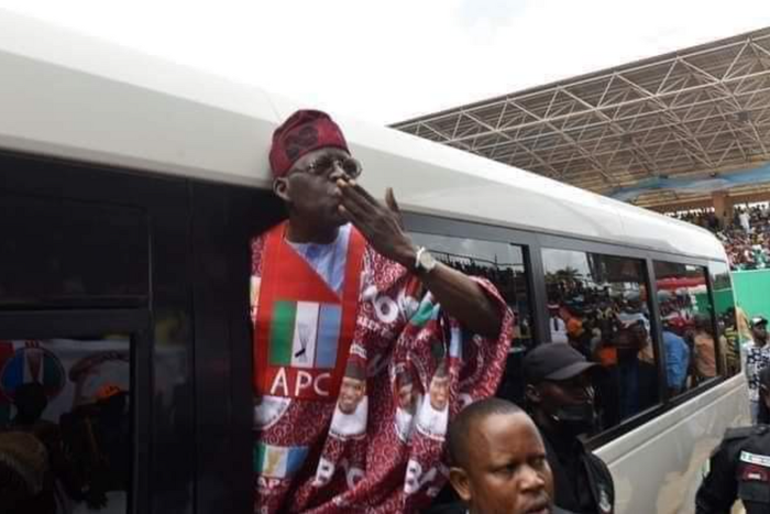 Massive crowd storms MM Airport in Lagos to receive Tinubu