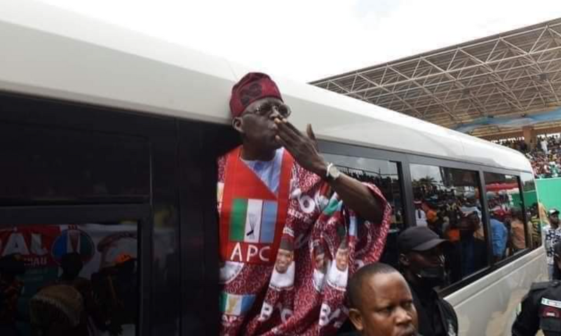 Massive crowd storms MM Airport in Lagos to receive Tinubu