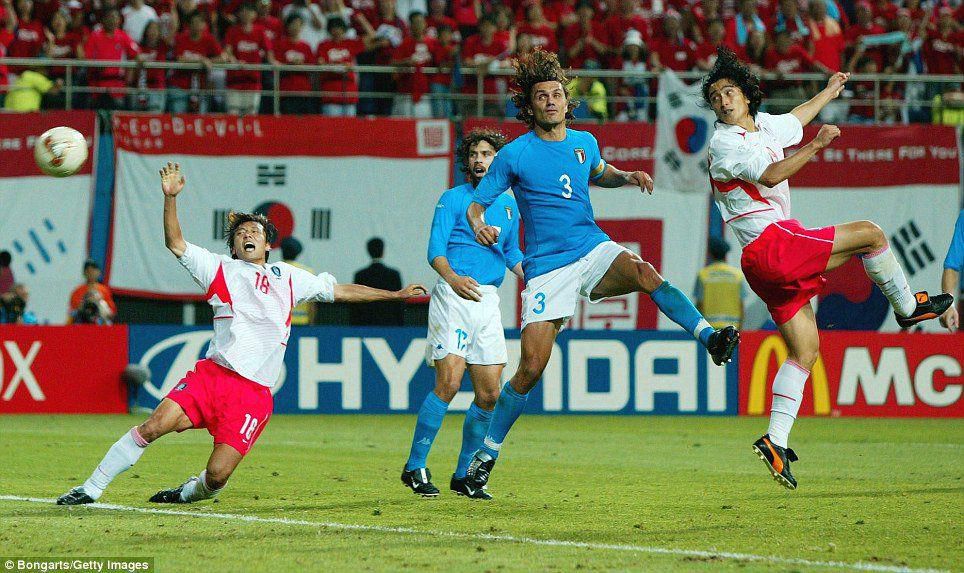 South Korea upset Italy in the 2002 FIFA World Cup