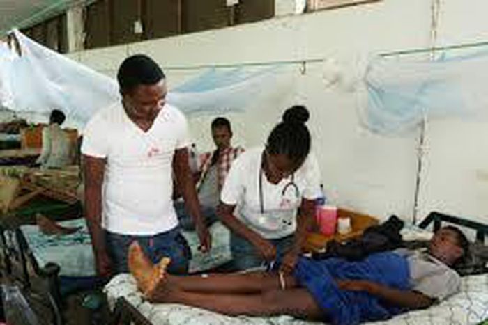 A snakebite victim receiving treatment at a hospital. [NAN]