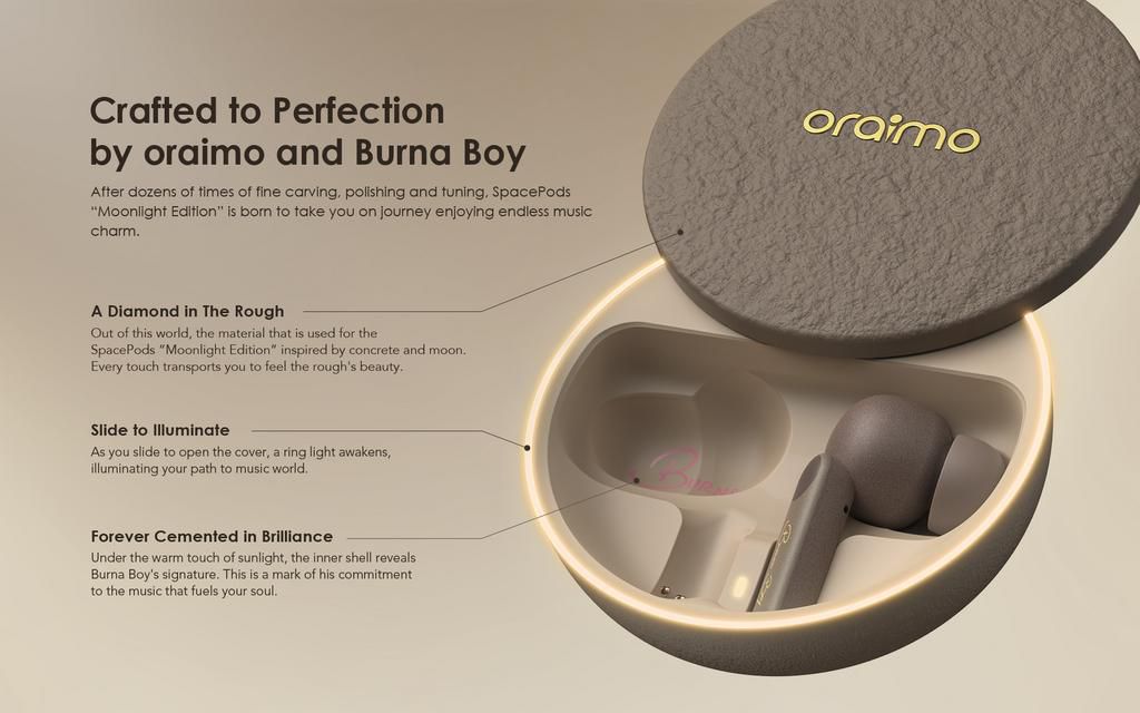 Oraimo x Burna Boy SpacePods - Moonlight Edition