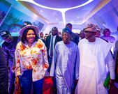 L-R: Toyin Abraham, Bola Tinubu, Babajide Sanwo-Olu