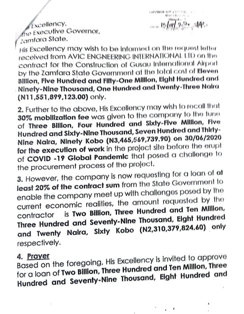 Documents released by Zamfara government