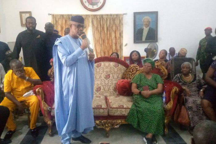 Gov. Abiodun during his condolence visit to the family of late Diya.