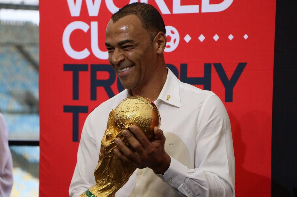 FIFA ambassador and two-time world champion, former side Cafu, visits the exhibition of the original World Cup cup at an event at Maracana Stadium on October 21, 2022.