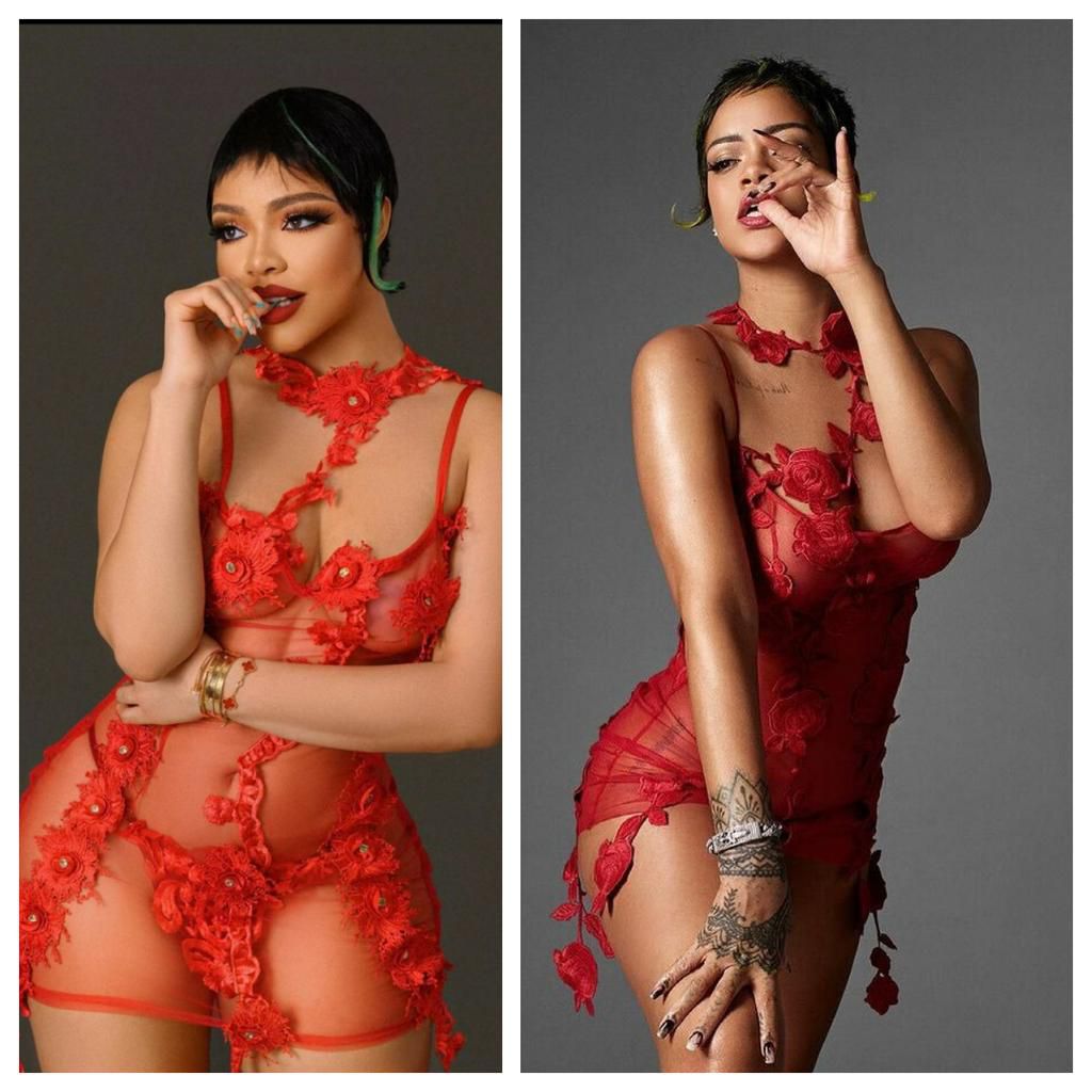 Nengi recreated a look from Rihanna's Vogue cover [Instagram/vogue]