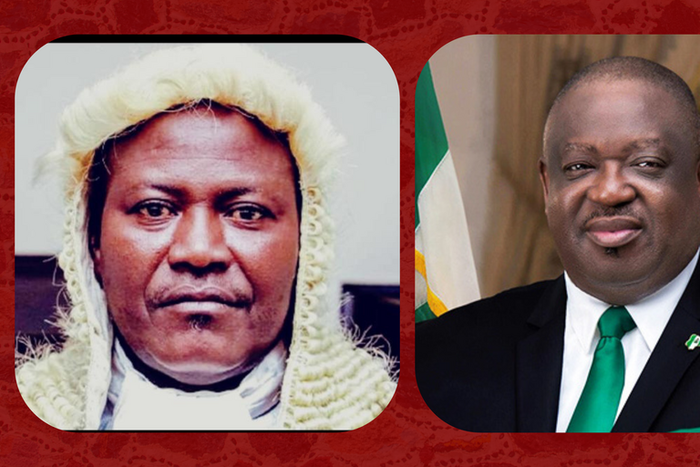 The former Plateau speaker, Honourable Moses Thomas Sule (L), Ousted Plateau Governor