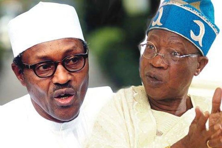 President Muhammadu Buhari and the minister of Information and Culture, Alhaji Lai Mohammed (Herald)