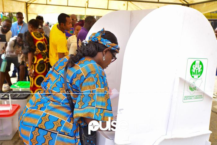 A Nigerian voting in Lagos