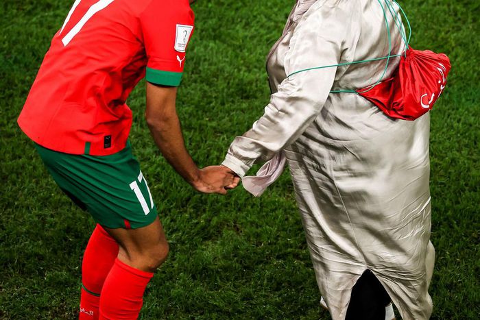 Sofiane Boufal celebrating with his mother.