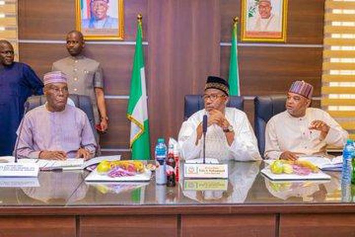 Atiku Abubakar at the meeting of PDP governors' forum. [Twitter:@atiku]